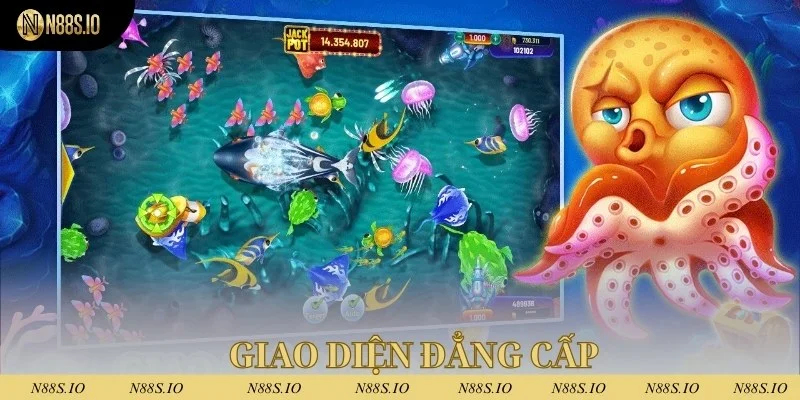 Bắn cá bạch tuộc - Trò chơi dễ kiếm tiền nhất 2025 2 Giao diện độc đáo của săn cá bạch tuộc